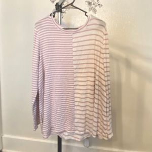 Lane Bryant plus size purple/white contrasting stripe sweater NWT